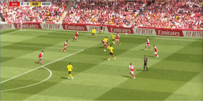 半场战报：多特蒙德2-0阿森纳，卡雷察斯世界波，伊纳西奥破门